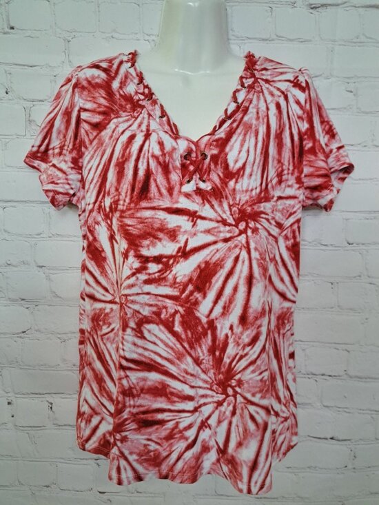 Rafaella Tops - Rafaella 100% Cotton Tie-Dye Print Top Size Medium